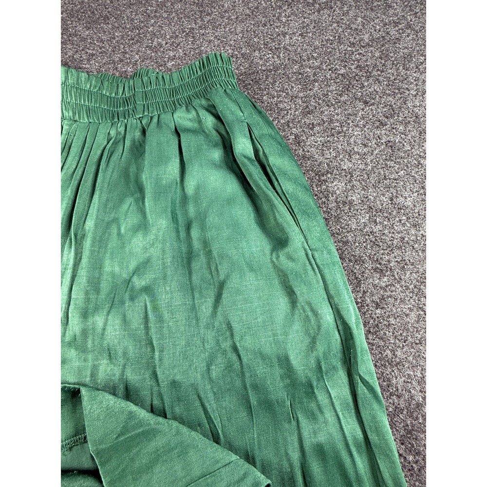 Glam Wide Leg Flowy Pants Green Small Boho‎ Summer Festival Coastal - Picture 7 of 14